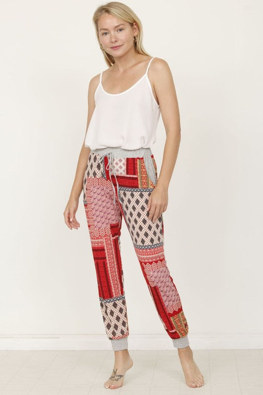 Quilted Print Joggers - FamilyClothes