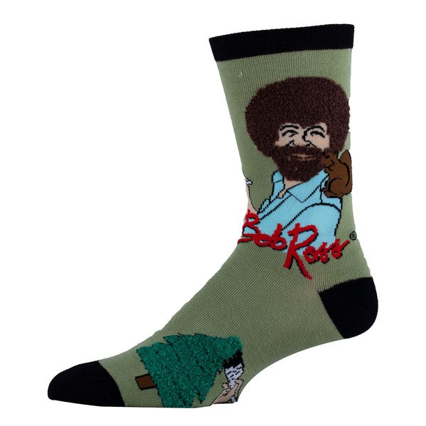 Painting Bob Ross - Men's Cotton Crew Funny Socks - FamilyClothes