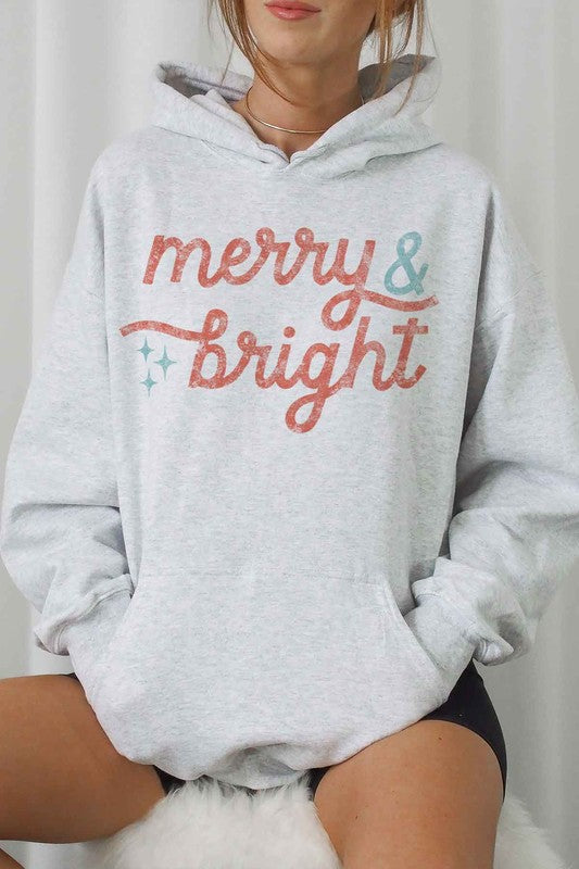Merry and Bright Plus Size Graphic Hoodie - FamilyClothes