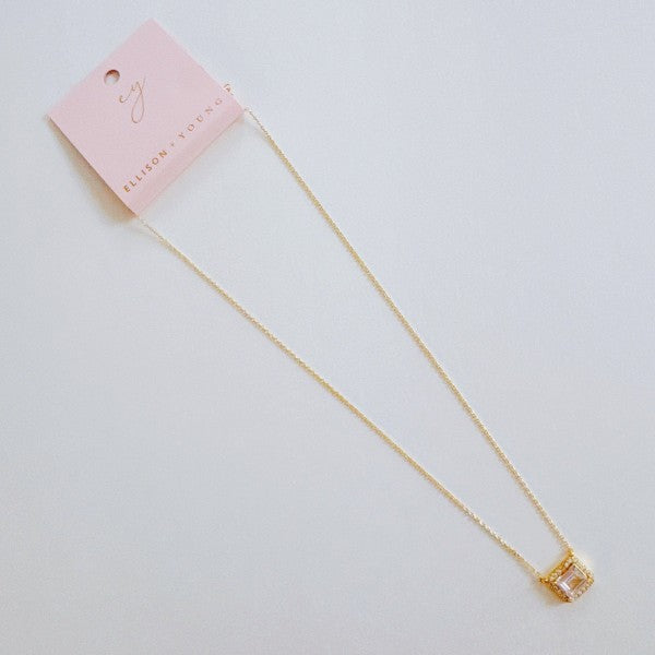 Radiant Emerald Cut Pendant Necklace - FamilyClothes