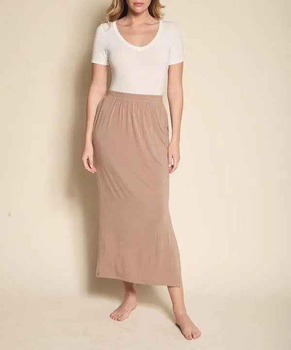 BAMBOO CASUAL LONG SKIRT WITH POCKETS - FamilyClothes