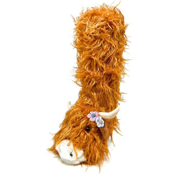 Highland Cattel - Kids' Plush Animal Slipper Socks - FamilyClothes