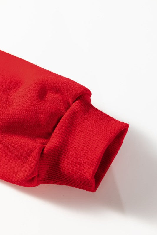 Varsity Stripe Long Sleeve Sweatshirt Dress - FamilyClothes