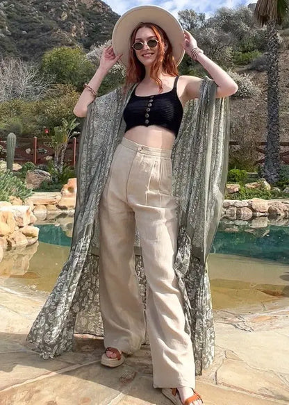 Paisley Tapestry Free Flow Kimono - FamilyClothes