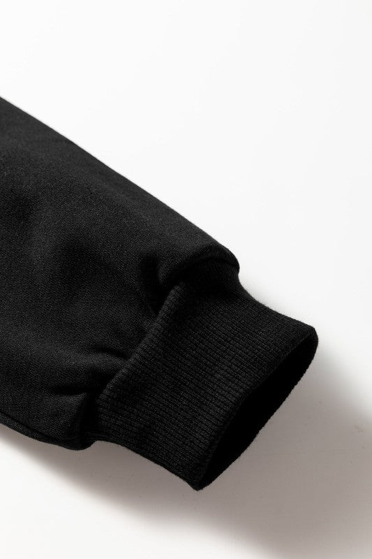 Varsity Stripe Long Sleeve Sweatshirt Dress - FamilyClothes