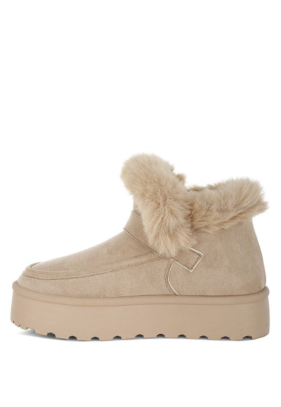 Linka Pin Buckle Detail Snow Boots - FamilyClothes