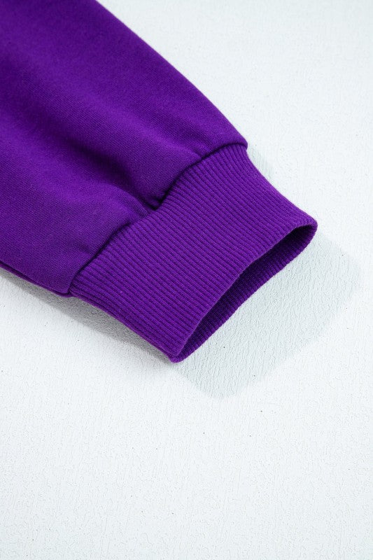 Varsity Stripe Long Sleeve Sweatshirt Dress - FamilyClothes