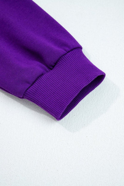 Varsity Stripe Long Sleeve Sweatshirt Dress - FamilyClothes