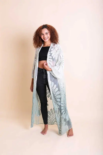 Ombre Bohemian Lace Kimono - FamilyClothes