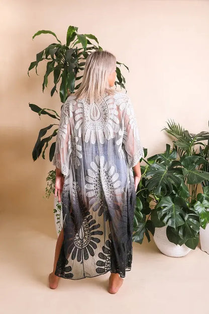 Ombre Bohemian Lace Kimono - FamilyClothes