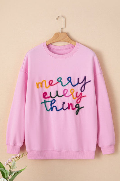 Christmas Merry Every Thing Tinsel Sweatshirt - FamilyClothes