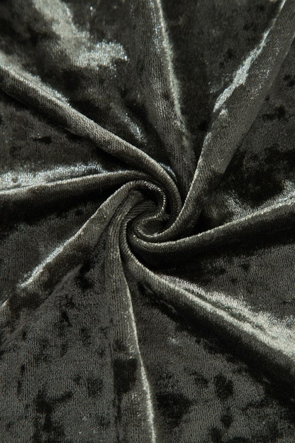 Velvet Long Sleeve V-Neck Side Pocket Dress - FamilyClothes