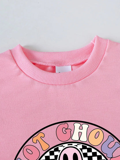 Children's Halloween Graphic Sweatshirt and Flare Pants Set - FamilyClothes