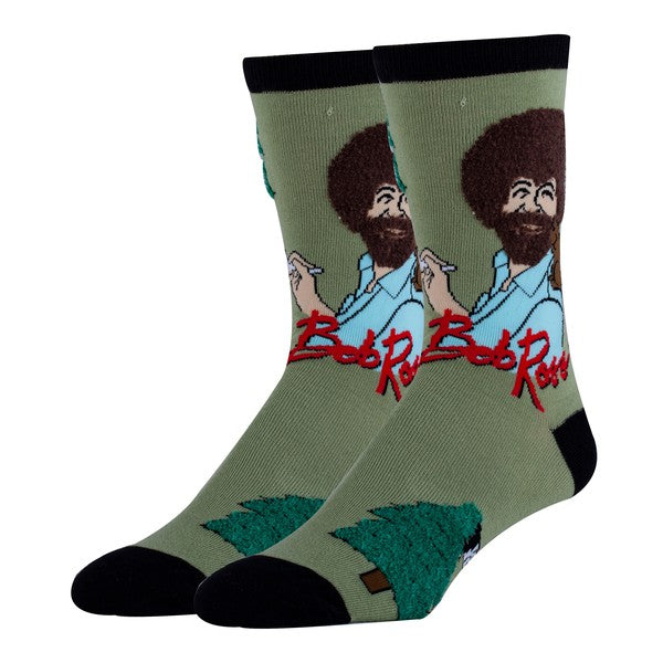 Painting Bob Ross - Men's Cotton Crew Funny Socks - FamilyClothes