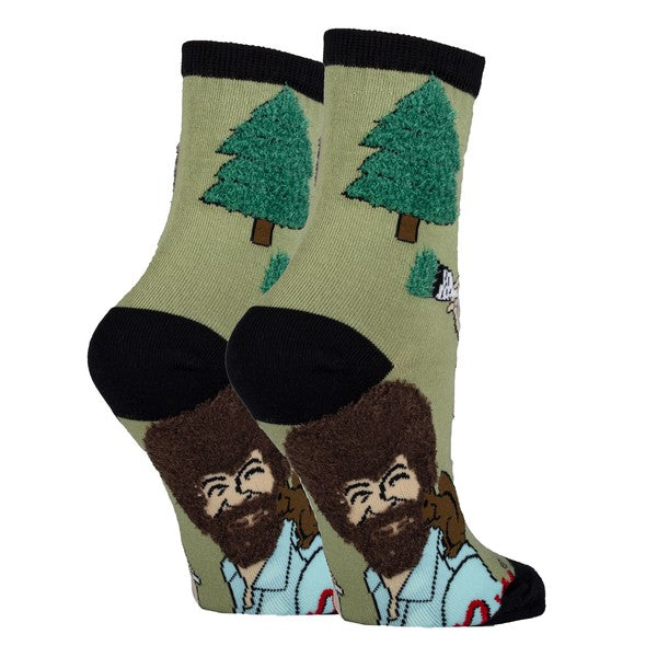 Painting Bob Ross - Women's Funny Socks - FamilyClothes