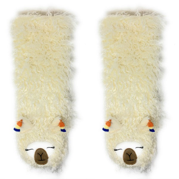 Llama Llama - Women's House Sherpa Slipper Socks - FamilyClothes