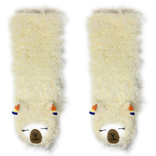 Llama Llama - Women's House Sherpa Slipper Socks - FamilyClothes