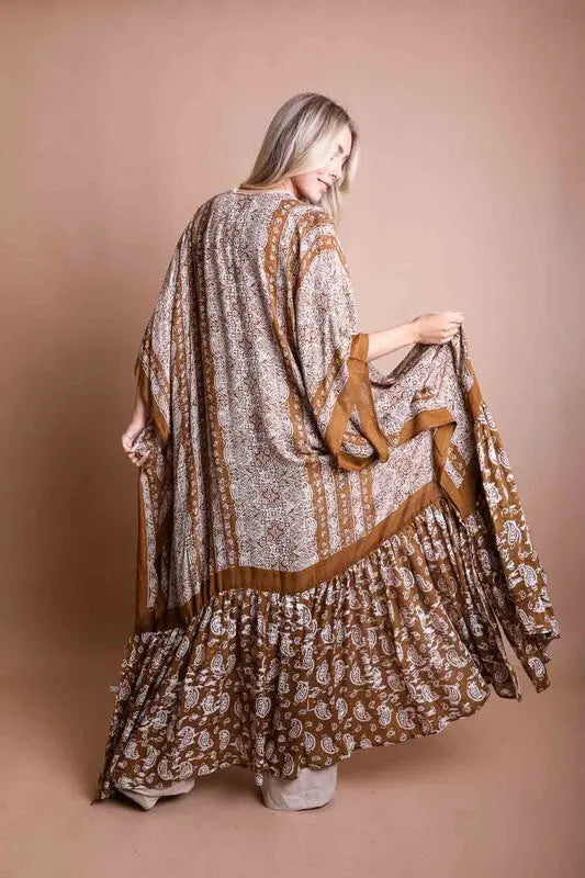 Paisley Tapestry Free Flow Kimono - FamilyClothes