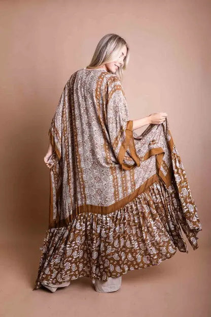 Paisley Tapestry Free Flow Kimono - FamilyClothes