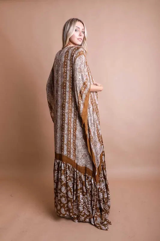 Paisley Tapestry Free Flow Kimono - FamilyClothes