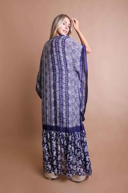 Paisley Tapestry Free Flow Kimono - FamilyClothes