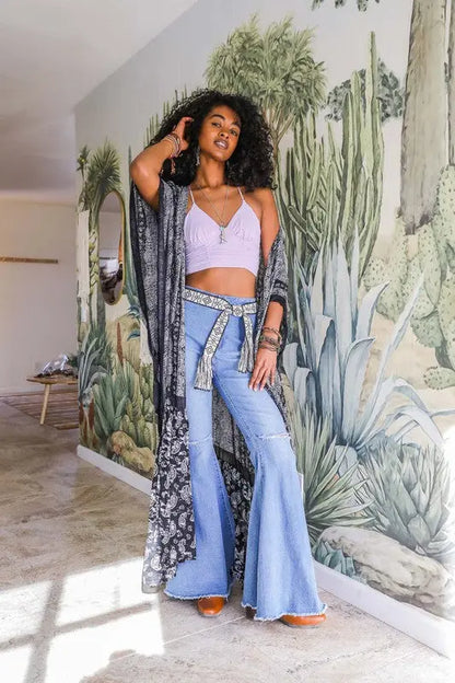 Paisley Tapestry Free Flow Kimono - FamilyClothes