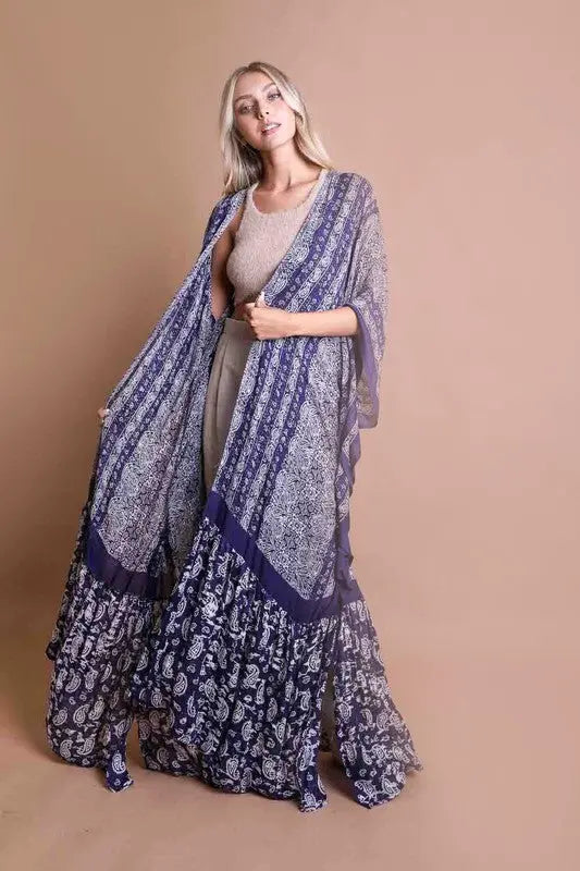 Paisley Tapestry Free Flow Kimono - FamilyClothes