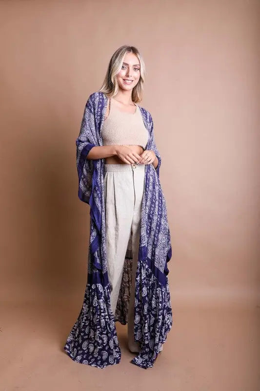 Paisley Tapestry Free Flow Kimono - FamilyClothes