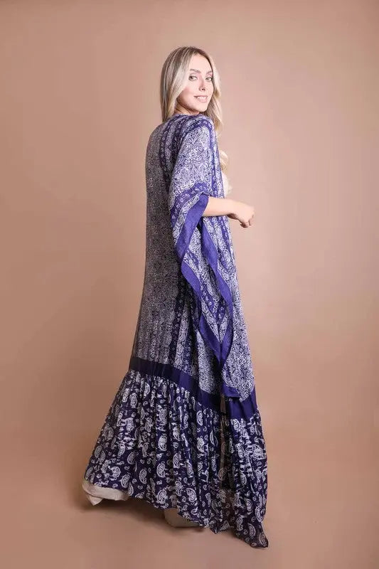 Paisley Tapestry Free Flow Kimono - FamilyClothes