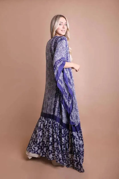 Paisley Tapestry Free Flow Kimono - FamilyClothes