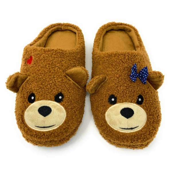 Bear Hug - Women's Slip On House Animal Slippers - FamilyClothes
