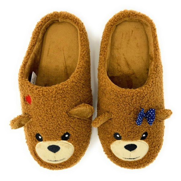 Bear Hug - Women's Slip On House Animal Slippers - FamilyClothes