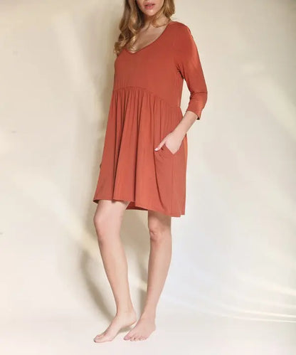Bamboo loose fit babydoll dress - FamilyClothes