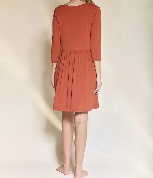 Bamboo loose fit babydoll dress - FamilyClothes