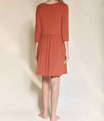 Bamboo loose fit babydoll dress - FamilyClothes