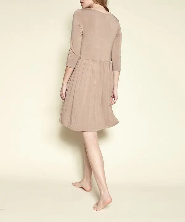 Bamboo loose fit babydoll dress - FamilyClothes