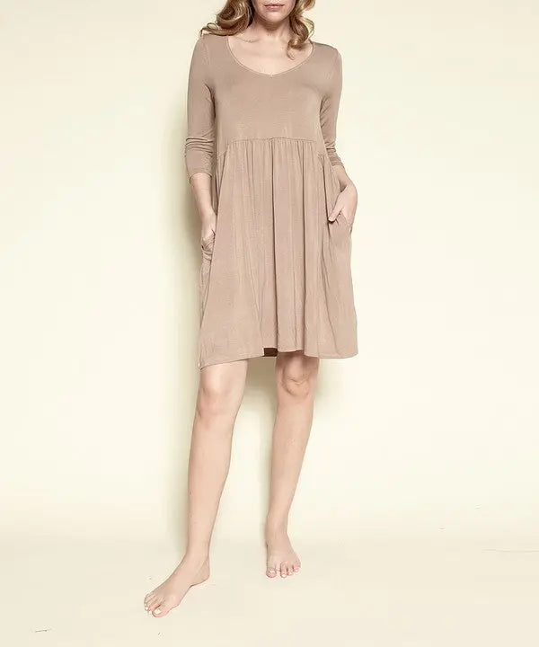 Bamboo loose fit babydoll dress - FamilyClothes