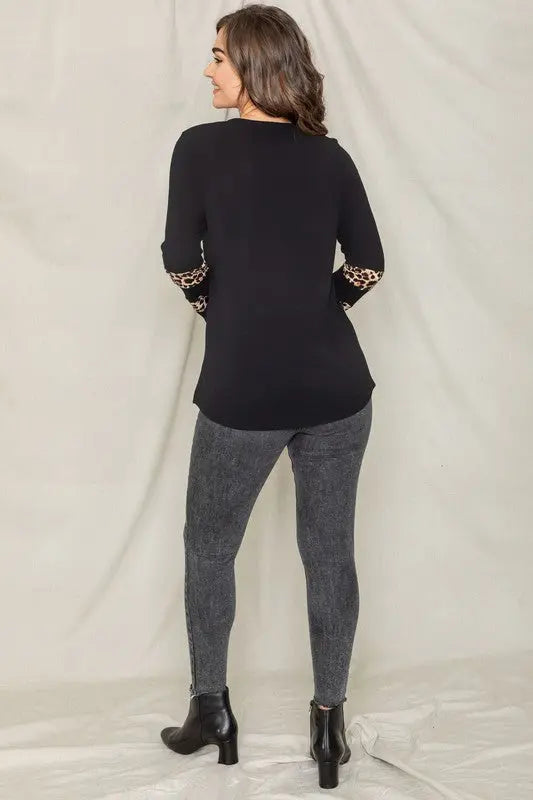 Leopard Chest Pocket Tunic - FamilyClothes