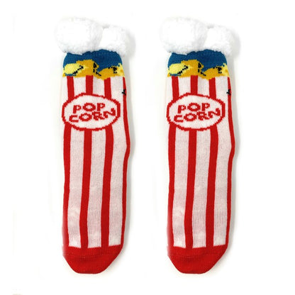 Kids Sherpa Slipper Sock - Box o' Popcorn - FamilyClothes