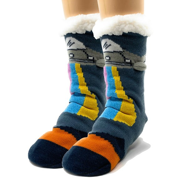 Kids Sherpa Slipper Sock  -UFO Real - FamilyClothes