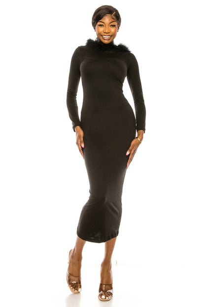 women's long dress with hoodie - FamilyClothes