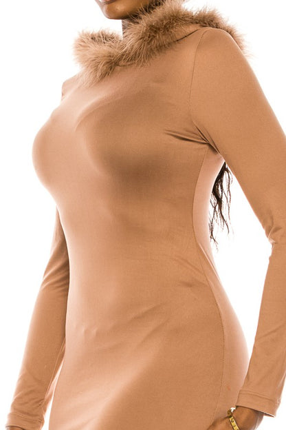 women's long dress with hoodie - FamilyClothes