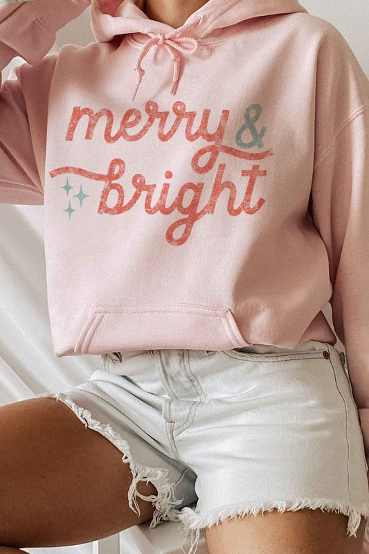 Merry and Bright Plus Size Graphic Hoodie - FamilyClothes