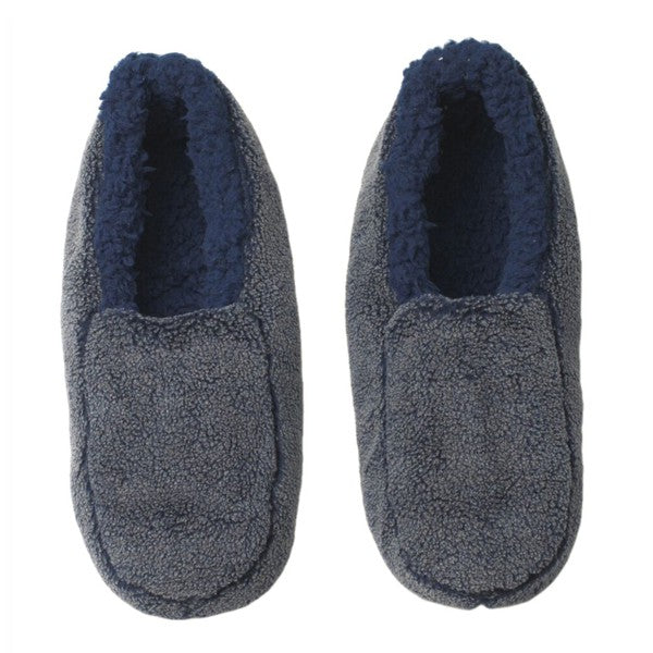 Sherpa Blue - Men's Cozy Sherpa House Slippers - FamilyClothes