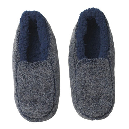 Sherpa Blue - Men's Cozy Sherpa House Slippers - FamilyClothes