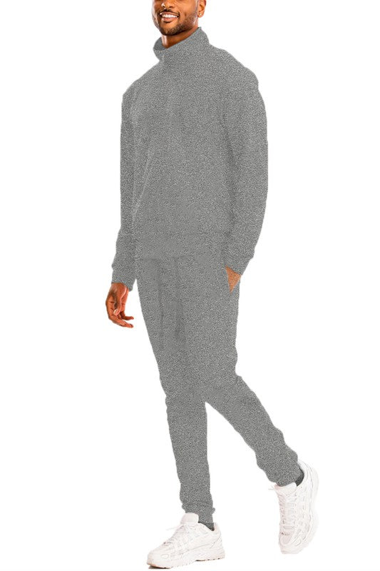 Full Zip Up Solid Track Jacket Set - FamilyClothes