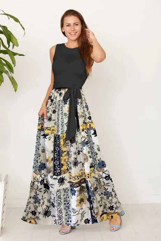 Sleeveless handkerchief woven skirt maxi dress - FamilyClothes