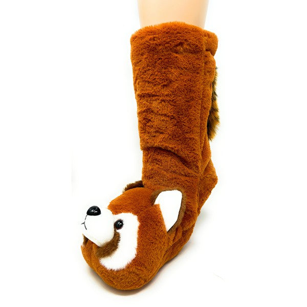 Red Panda - Women's Plush Animal Slipper Socks - FamilyClothes