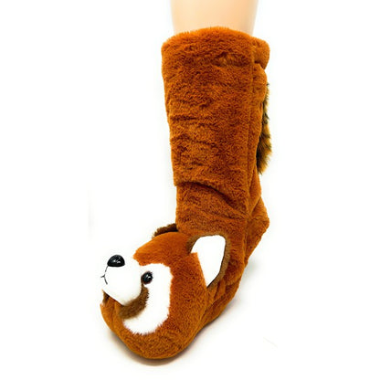 Red Panda - Women's Plush Animal Slipper Socks - FamilyClothes