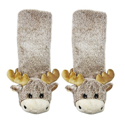 Moose Up - Kids' Plush Animal Slipper Socks - FamilyClothes
